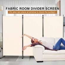 Room Divider 6FT Folding Privacy Screens 4 Panel Partition Room Dividers w/Freestanding Design Portable Wall Divider for Room Separtation Fabric Screen Panel for Home Office School Dorm - Crema+3 Panel-Camino Circular - Ver 3