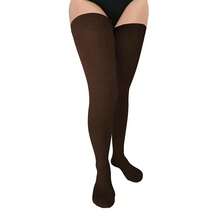 Bestjybt Women Plus Size Thigh High Socks Extra Long Over Knee Socks Warm Thick Leg Warmers Boot Stockings, Medium-Large{"Special_size_type":"Tall","Size_name":"OneSize","Color_name":"Coffee"} - 咖啡 - 查看 1