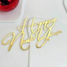 1个/3个/6个新年生日蛋糕装饰插牌，金色亚克力蛋糕装饰签，适用于新年派对、家庭聚会礼物、甜点装饰 - 彩色 - 查看 20
