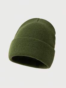 1 Stück einfarbige warme gestrickte Beanie Mütze für Herren, vielseitig für Herbst/Winter Alltag und Ausflüge, Winterkopfwärmer - Hut - Übersicht 12