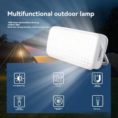 Portable 1500LM LED Camping Light, 10000mAh Rechargeable Battery, 3 Modes, Magnetic Design, Flashlight, IPX4 Waterproof Tent Light For Camping, Hiking, Power Outage, Emergency