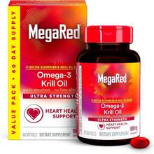 MegaRed Ultra Strength 1000mg Omega-3 Krill Oil Supplement With EPA_DHA, Astaxanthin &Amp; Phospholipids, No Fish Oil Aftertaste Supports Heart, Brain, Joint And Eye Health, 60 Count Softgels - Flavor NameD - 查看 1