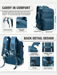 Floless Travel Vacuum Compression Laptop Backpack, Meets Airline Transport Standards, Unisex, Vacuum Travel Backpack, Can Fit Clothes, 14-Inch Laptop Business Computer Backpack. Note: The Vacuum Sealed Compartment Uses An Airtight Zipper, Which Is Very Tight And Requires Force To Open. The New And Old Versions Of The Packaging Will Be Dispatched Randomly. The New Version Includes The Exhaust Cylinder Accessories, While The Old Version Does Not. - Multicolor - View 13