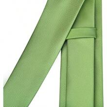 2.46cm Solid Color Tie Plain Slim Necktie Men, Avocado Green, General - Initial - View 5