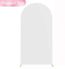 Arch Backdrop Cover Solid Colour Elastic Fabric Photography Background Wedding Supplies Beige Banners Ornaments For Weddings Anniversaries Birthdays And Parties Decoration - 白色 - 查看 3