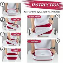 Wash Basin Bottles, Foldable, Versatile Wash Tub Kitchen, RV, Outdoor Camping Sink, Sturdy Easy To Clean - 品紅 - 查看 4