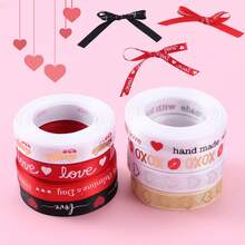 1pc 5 Yards Heart Pattern Satin Ribbon, Multi-Color Car Heart Element Confession Gift Wrapping / Wedding Decoration / Valentine's Day Event Decor Ribbon - Multicolor - View 8