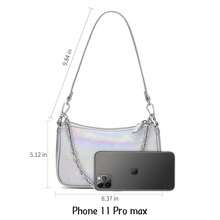 Snakeskin Shoulder Bag For Women, Small 90s Retro Clutch Purse, Mini  Y2K Handbag{"Color_name":"Silver-Iridescent"} - Bạc-ánh kim - Xem 3