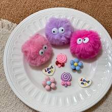 9-Piece Shoe Stick Set, Detachable ABS Accessories, Colorful Fur Balls, 3D Eye Hair Balls, Lollipops, And Flowers, Suitable For DIY Sandals And Garden Shoes, Ideal For Various Holiday And Party Shoe Accessories