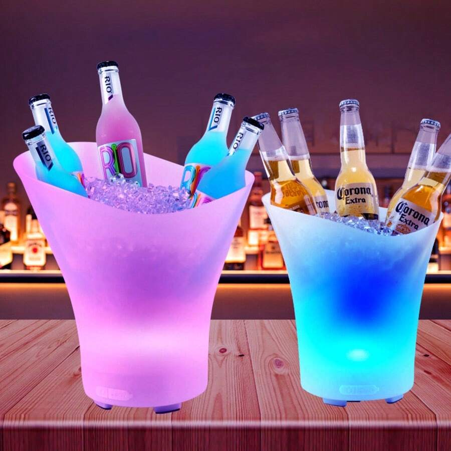 Cubitera luminosa con música, hieleras para fiesta,cubitera para champán multicolor con Bluetooth, cubitera con altavoz Bluetooth,hielera para cerveza, altavoz compacto con iluminación LED, desmontable y recargable, barril de cerveza portátil, enfriador de champán de bar, KTV multicolor, barril de vino de plástico de moda, puestos de mercadillos nocturnos, acampadas, celebraciones de cumpleaños, reuniones, Navidad, Halloween, Nochebuena, Año Nuevo, temporada de bodas, vuelta al cole y temporada de graduaciones, San Valentín para parejas, perfecto para crear un ambiente festivo.K-036 - Blanco - Ver 1
