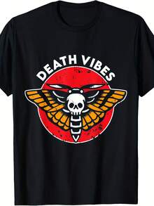 Death Vibes Moth Tattoo An Traditional Old School Ink T-Shirt - Style 2 - View 1