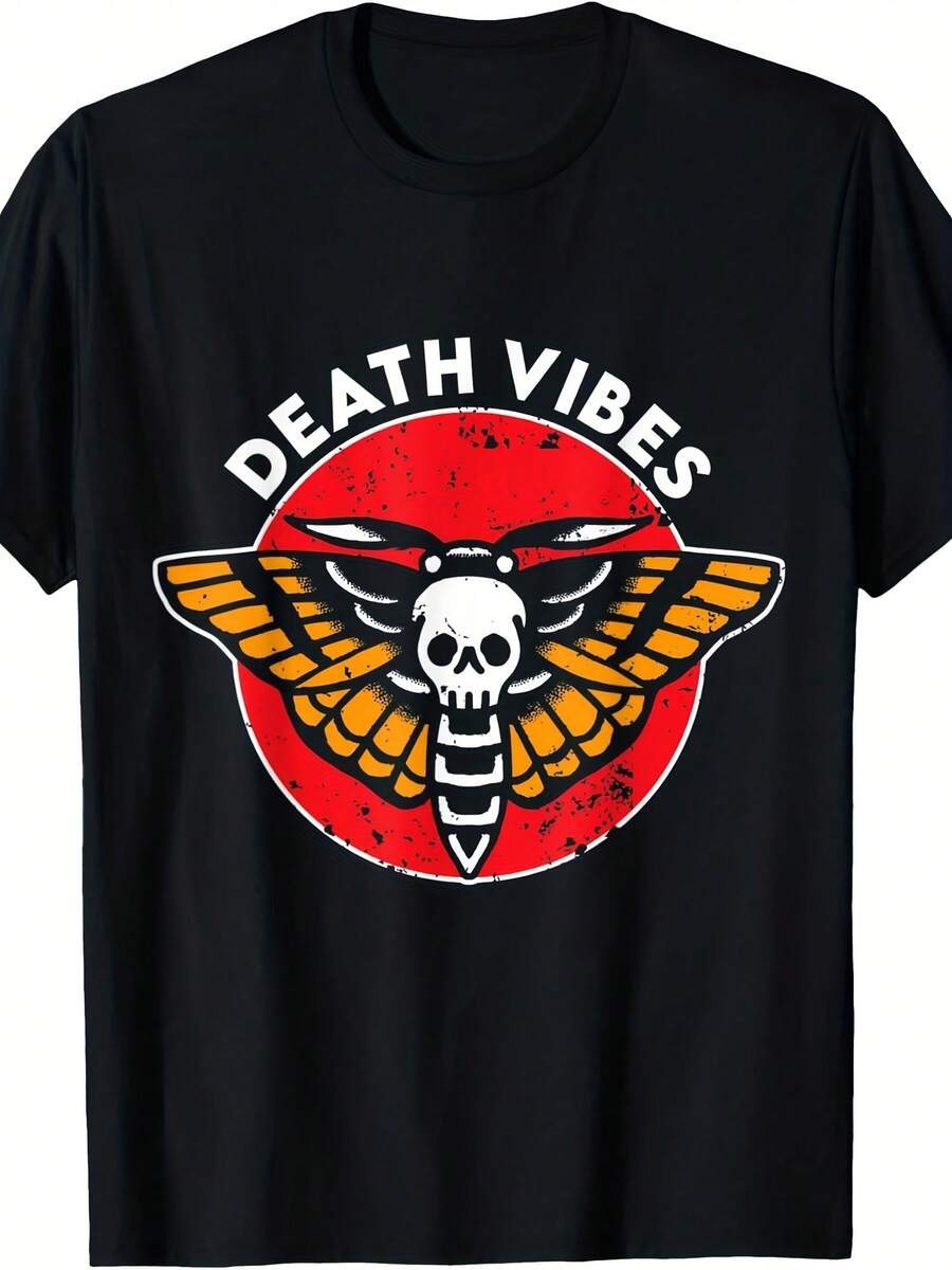 Death Vibes Moth Tattoo An Traditional Old School Ink T-Shirt - Style 2 - View 1