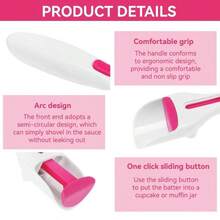 4-In-1 Baking Tool Set – Silicone Cake Spatula & Batter Spoon With Paper Cup Pusher & Chocolate Sauce Measurer (Heat-Resistant) - 1pcs - View 4