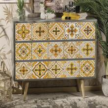 24 Floral Tile Stickers, 4x4 Inches, European Style, Peel And Stick, Waterproof PVC Tile Stickers, Farmhouse Style Kitchen And Bathroom Backsplash Decoration - Yellowish White - View 2
