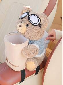 1 件可爱泰迪熊二合一汽车纸巾盒和垃圾桶 - 柔软毛绒材质（），带绑带和遮阳板，紧凑型扶手收纳袋，适用于汽车，Tr 环保汽车配件，汽车垃圾桶，汽车垃圾桶，汽车整理和存储，可爱的汽车纸巾盒，汽车必需品，汽车垃圾桶，汽车垃圾桶 - 彩色 - 查看 9