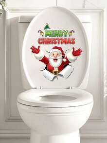1 pièce Autocollants de toilette, autocollants de bonhomme de neige amusant, autocollants de sapin de Noël pour le couvercle et le réservoir des toilettes pour la décoration de la salle de bain, autocollants de décoration - idéal pour la chambre, le salon, les murs, la cuisine, la chambre à coucher et plus encore, autocollants muraux, autocollants, décalcomanies murales, décalcomanies en vinyle pour la décoration de la maison, articles de décoration de printemps pour rafraîchir votre maison, autocollants de décoration Rama Noël Décoration de Noël Décorations de Noël Décoration de Noël - Rouge et Blanc - Voir 6