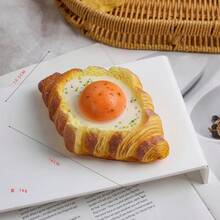 全新逼真面包道具，慢回弹减压挤压玩具，适用于甜点桌装饰、生日派对、节日派对、餐桌食物展示 - 彩色 - 查看 8