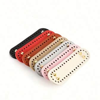 7-Piece Bohemian Style Pu Leather Long Oval Handmade Kit - Pre-Drilled Oval Bottom, Handmade Crochet Bag Bottom With Holes Diy Bag Accessories - Multiple Colors, Suitable For Crochet And Wool Bags, Crossbody Bags And Tote Bags With Multiple Color Combinations, Suitable For Enthusiasts And Beginners, Pu Leather Accessories, Diy Wallet Making Supplies, Diy Bag Accessories, Diy Bag Making, Leather Bottom Luggage Base Accessories