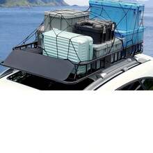 Cesta de carga para portaequipajes de techo, 64" x 39" x 6" portaequipajes de techo con extensión, resistente capacidad de 200 libras, cesta universal para portaequipajes, portaequipajes para SUV, camión, vehículo - 64" x 39" x 6" - Ver 9