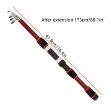 1pc 70.87 Inch Super Hard Fiberglass Fishing Rod - Portable Quick Retract Hollow Rod, Red/Red, Suitable For Outdoor Fishing And Hunting, Fishing Gear | Modern Fishing Rod | Durable Structure, Fishing Rod - Multicolor - View 10