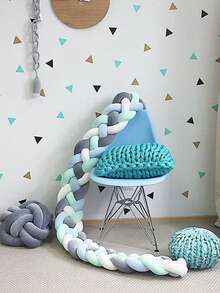 1 件 2M/3M 婴儿床 4 股编织婴儿床围栏保险杠安全防护加厚软垫婴儿床围栏保护器，新生儿床护栏，INS 风格 - 四股 - 查看 18