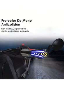 Cubre Puños Moto Handguars Motocicleta Con Luz Led Universal - Negro - Ver 7