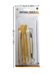 1 set di 8 pezzi di strumenti per ceramica, coltelli in legno per scultura, strumenti per modellare argilla morbida, forniture per la scultura in argilla fai-da-te