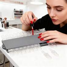 24 Colori Scheda Espositiva Rimovibile Trasparente per Smalto Gel UV, Supporto Rimovibile per Unghie Finte a Forma di Goccia, Strumenti per Esercitarsi nella Manicure