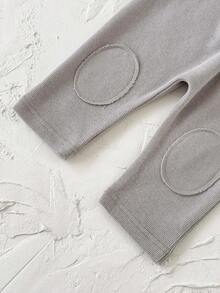 2pcs/Set Baby Girl Casual Lamb Embroidery Gray Long Sleeve Hoodie And Pants Set, Spring/Autumn - Grey - View 12