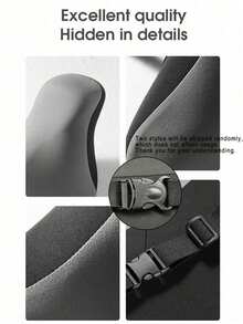 1pc Universal Car Headrest Neck Pillow, Comfortable Business Style Memory Foam Pillow, All-Season Use - A - View 3