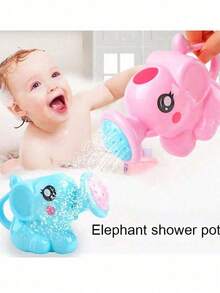 1pc Elephant Shaped Shower Sprinkler Toy, Children's Bathtub Toy, Baby Bath Toy, Bathtub Toy, 1 Year Old Baby Toy, Green - Multicolor - View 1