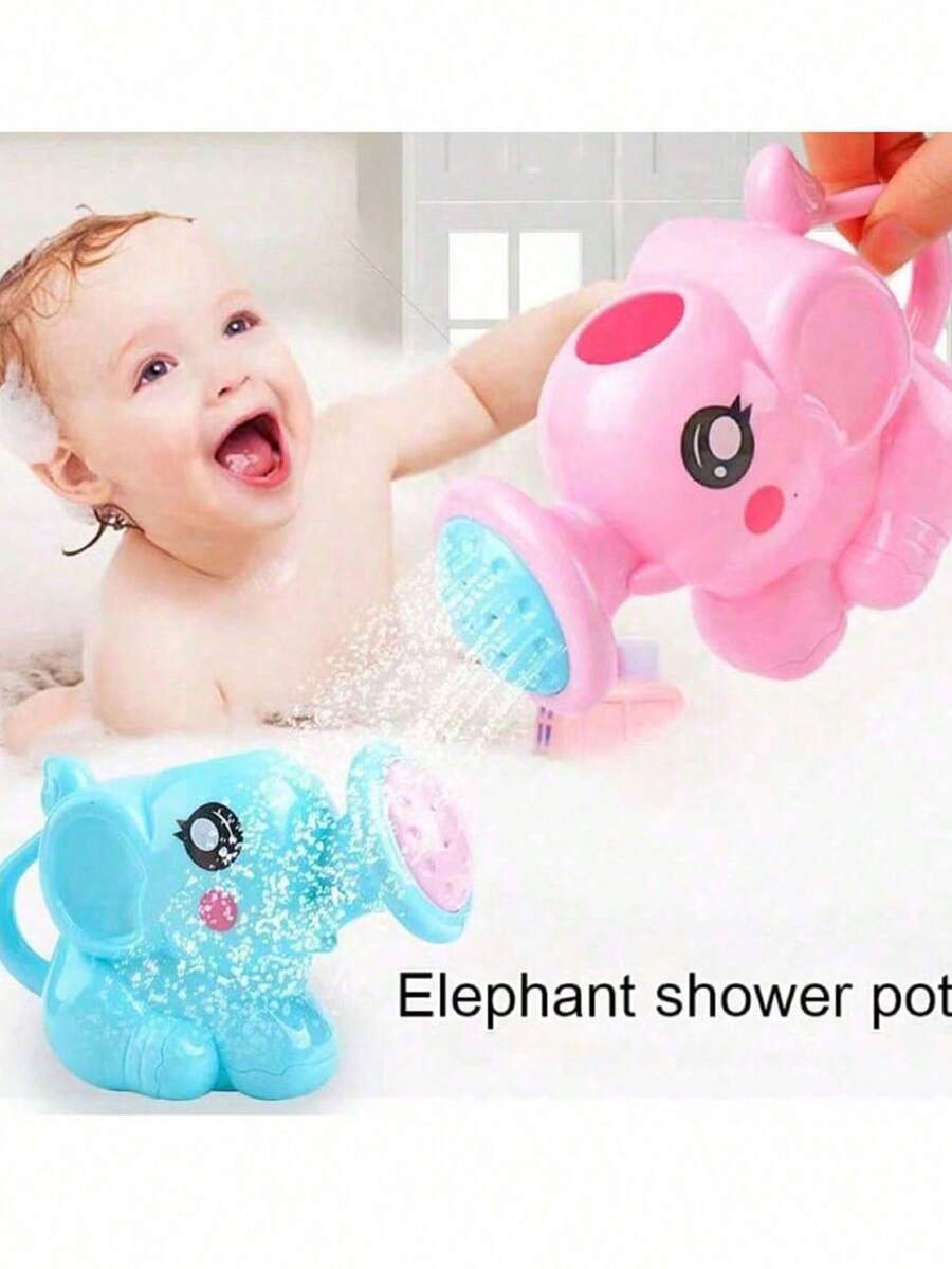 1pc Elephant Shaped Shower Sprinkler Toy, Children's Bathtub Toy, Baby Bath Toy, Bathtub Toy, 1 Year Old Baby Toy, Green - Multicolor - View 1