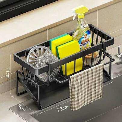 Suporte para Esponjas e Detergentes e Organizador de pia de cozinha com Drenagem