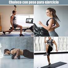 6/10/20LB Chaleco de Peso, Chaleco con Peso para Ejercicio, chaleco peso entrenamiento, Diseño con bandas reflectantes y correas ajustables para los hombros - Negro - Ver 7