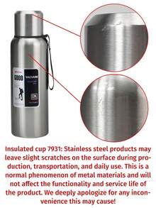 زجاجة مياه من الفولاذ المقاوم للصدأ سعة 20 أونصة - 67 أونصة، سعة كبيرة مع مقبض، معزولة، جذابة للغاية، محمولة، ساخنة وباردة للسفر والرياضة والعودة إلى المدرسة - متعدد الألوان - مشاهدة 10