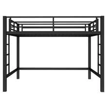 FUNIDEE Queen Size Metal Loft Bed With Easy Climbing Dual-Side Ladders, Metal Loft Bed Frame With Guardrails, Bed Frame For Bedroom - 黑色 - 查看 5