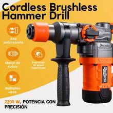 Rotomartillo Martillo Alta Potencia Industrial Con 2200w