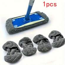 4pcs Reusable Replacement Mop Pads, Super Absorbent And Durable, Suitable For Wet And Dry Flat Mops, Quick Drying, Anti-Staining And Washable, Essential Cleaning Supplies Set - Grey - View 13