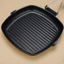 Cooking Frying Pan Non Stick Compact Folding Handle Carp Fishing Camping Outdoor - Black - View 8