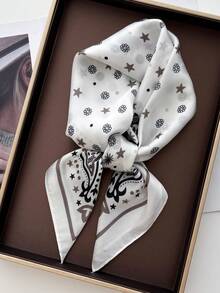 1 pieza Pañuelo de mujer con estampado de paisley, diadema de seda, bufanda para el cuello, adecuado para uso diario, bandas cálidas, accesorios para el cabello de invierno