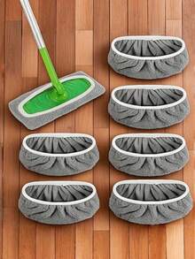 2/4/6/8片装替换拖把垫 - 弹性扁平地板拖把布，可水洗，超强吸水拖把头，清洁更轻松。除尘清洁的理想之选。 - 彩色 - 查看 1