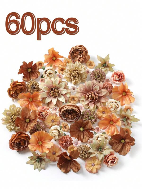 60pcs Of Daisy Artificial Flowers, Suitable For DIY Craft, Wedding Decoration And Home Decoration - Multiple Colors - Ideal For Romantic Weddings, Valentine's Day Gifts, Wedding Receptions, Party Supplies, Stage Background Decoration, Graduation Season, DIY Craft Flower Decoration