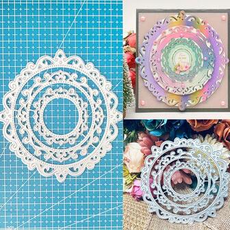 圆形花边框架背景金属切割模具剪贴簿制作卡片装饰压花工艺品