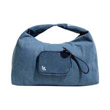 adidas originals 三葉草 ALWAYS ORIGINAL DENIM 經典牛仔 logo吊墜 大容量 棉質 雲朵包腋下包手 提包 男女同款情侶款 藍色 - 藍色 - 查看 4