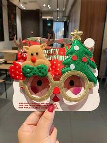 7/4/3/2/1件圣诞眼镜，圣诞装饰，附赠卡纸，卡通眼镜，情侣圣诞礼物，新年礼物，圣诞服装道具，圣诞礼物 - 彩色 - 查看 13