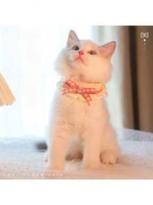 可爱的宠物围兜，配有钩针花边和迷人的领结 - 适合日常使用和节日场合