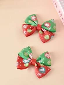 8 件/6 件/4 件/2 件女孩可爱蝴蝶结发夹，甜美侧刘海夹，圣诞发饰 - 彩色 - 查看 8