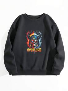 Overlord Hoodless Sweathoodless Sweatshirt, Anime Hoodless Sweathoodless Sweatshirt, Anime Graphic Hoodless Sweatshirts, Gift For Him, Gift For Her, Ainz Hoodless Sweathoodless Sweatshirt, Skeleton Knighhoodless Sweahoodless Sweathoodless Sweathoodless Sweatshirt, Necromancer Hoodless Sweathoodless Sweatshirt - 黑色 - 查看 3
