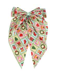 1 Peça Clipe de Cabelo Laço de Festa de Natal de Poliéster, Acessório de Moda para Mulheres, Adequado para Festa de Natal, Presilhas de Garra, Grampo de Cabelo, Barras de Cabelo - Multicolorido - Visão 17