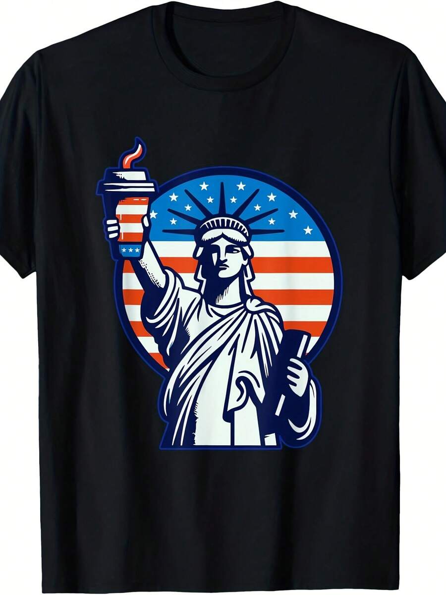 Coffee To Go Liberty And Latte Lady Liberty USA 4th Of July T-Shirt - 款式20 - 查看 1